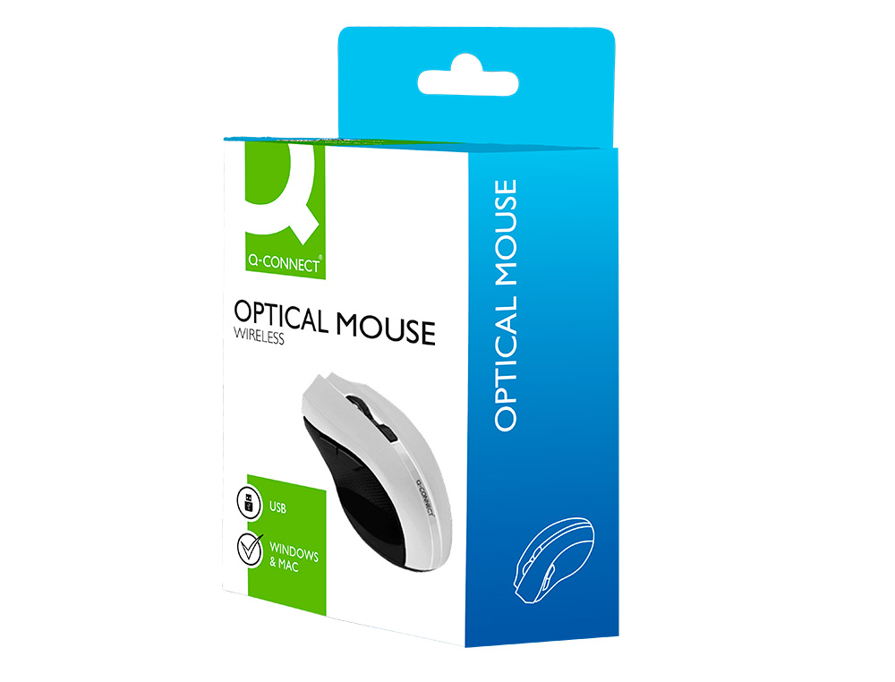 SOURIS Q-CONNECT SANS FIL OPTIQUE 1000DPI RECEPTEUR USB 2,4GHZ COLORIS BLANC