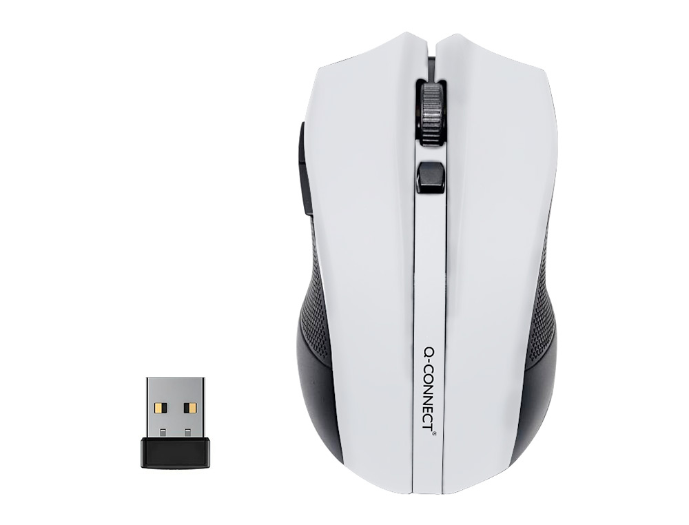 SOURIS Q-CONNECT SANS FIL OPTIQUE 1000DPI RECEPTEUR USB 2,4GHZ COLORIS BLANC