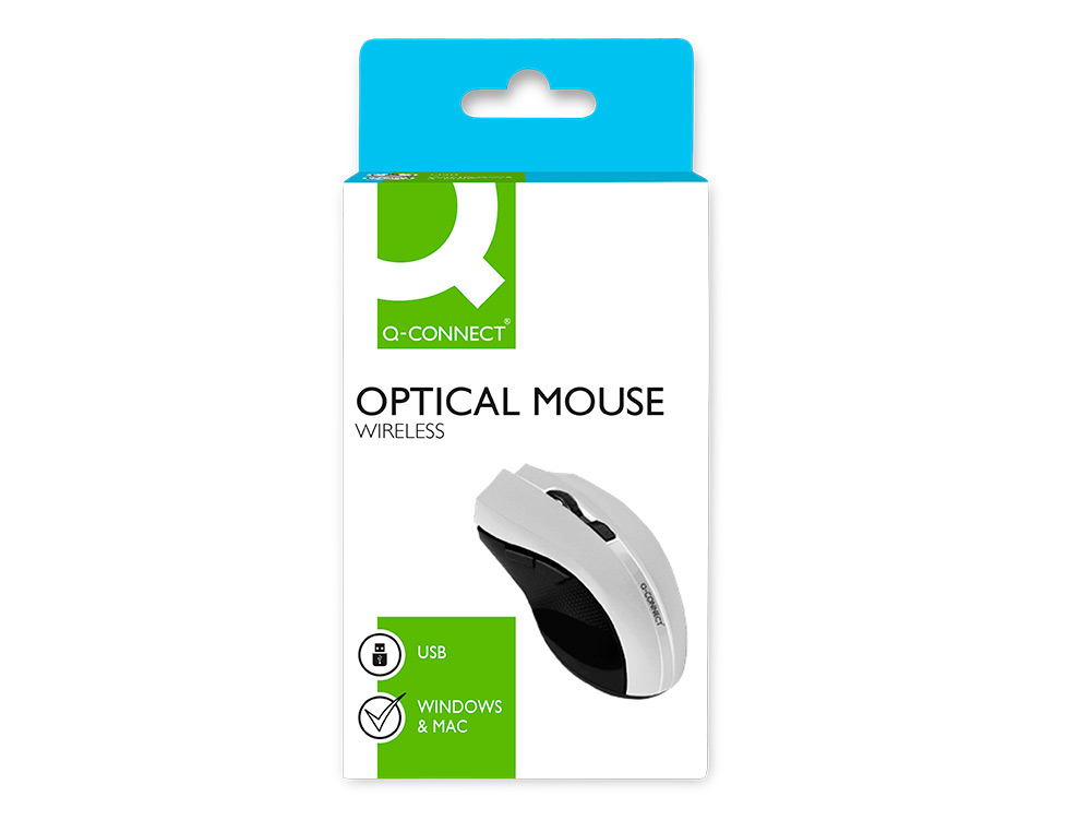 SOURIS Q-CONNECT SANS FIL OPTIQUE 1000DPI RECEPTEUR USB 2,4GHZ COLORIS BLANC