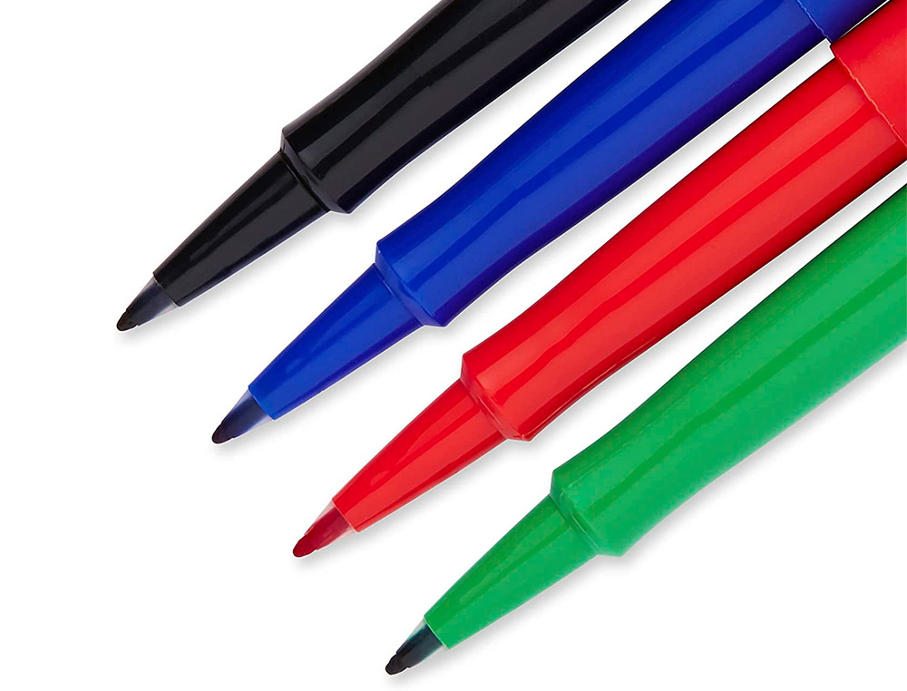 FEUTRE ECRITURE PAPER MATE FLAIR ORIGINAL  POINTE        MOYENNE 0,7MM ENCRES          ASSORTIES ESTANDAR BLISTER 4