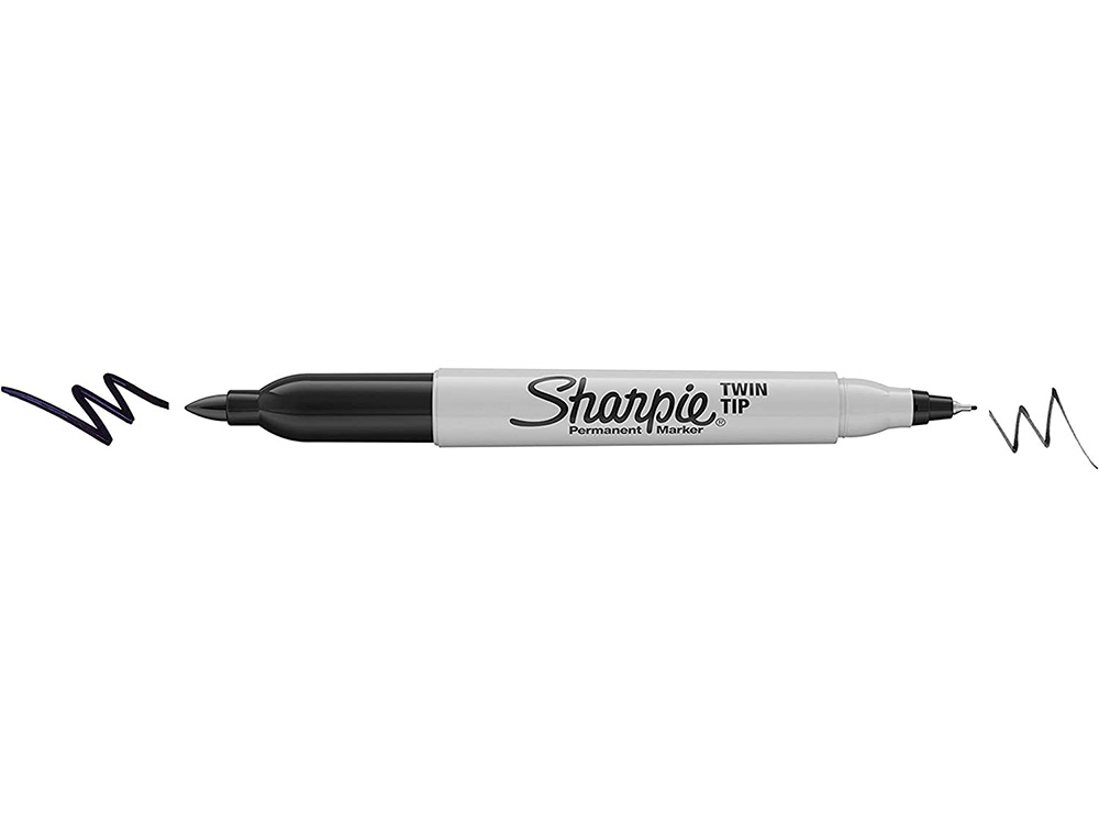 MARQUEUR PERMANENTS SHARPIE DOUBLE POINTE NOIR