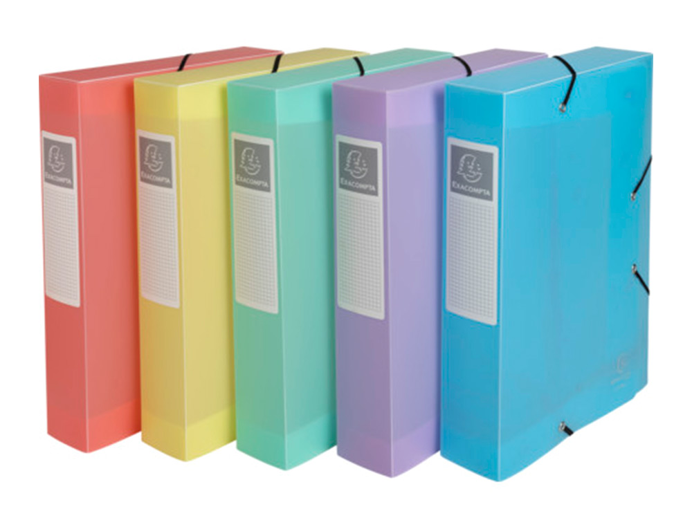 BOITE DE CLASSEMENT EXACOMPTA GAMME CHROMALINE PASTEL       POLYPROPYLENE A4 240X320MM    DOS 60MM.