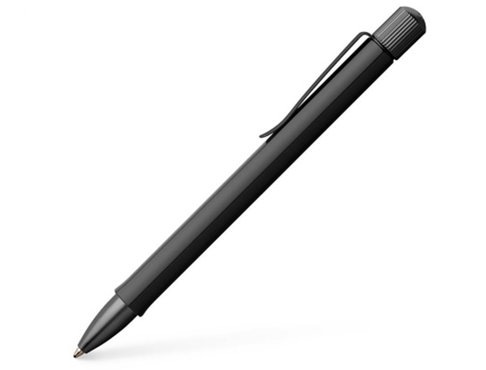 STYLO-BILLE FABER CASTELL HEXO ALUMINIUM NOIR MAT