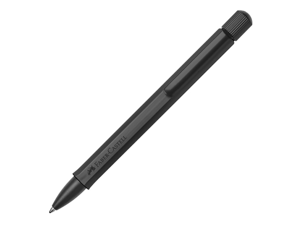 STYLO-BILLE FABER CASTELL HEXO ALUMINIUM NOIR MAT