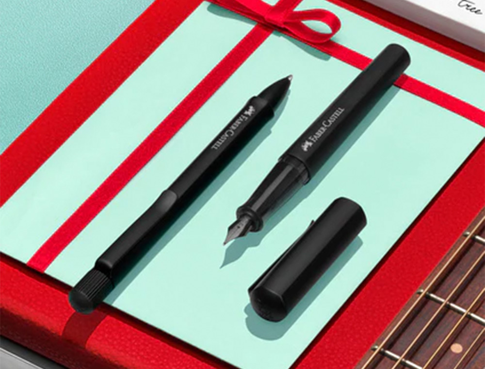 STYLO-BILLE FABER CASTELL HEXO ALUMINIUM NOIR MAT