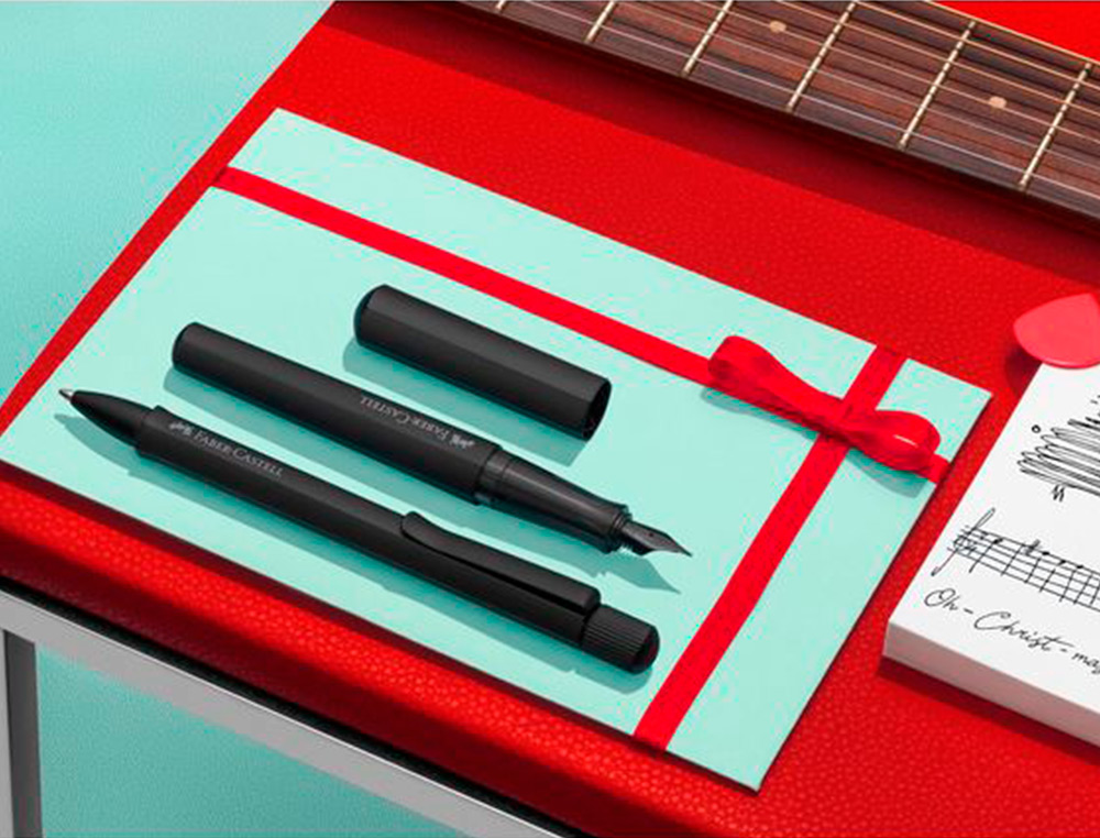 STYLO-BILLE FABER CASTELL HEXO ALUMINIUM NOIR MAT