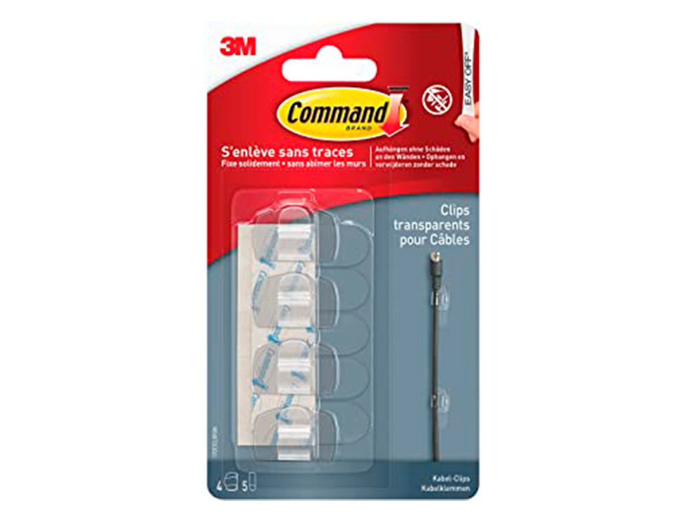 CROCHET COMMAND  ACCROCHE TABLEAU 4 CROCHET ET 5        LANGUETTES TRANSPARENT