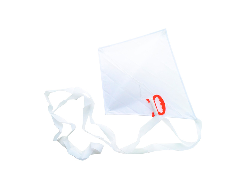 CERF-VOLANT SODERTEX A DECORER EN NYLON 50 X 40 CM 1 PIECE COLORIS BLANC