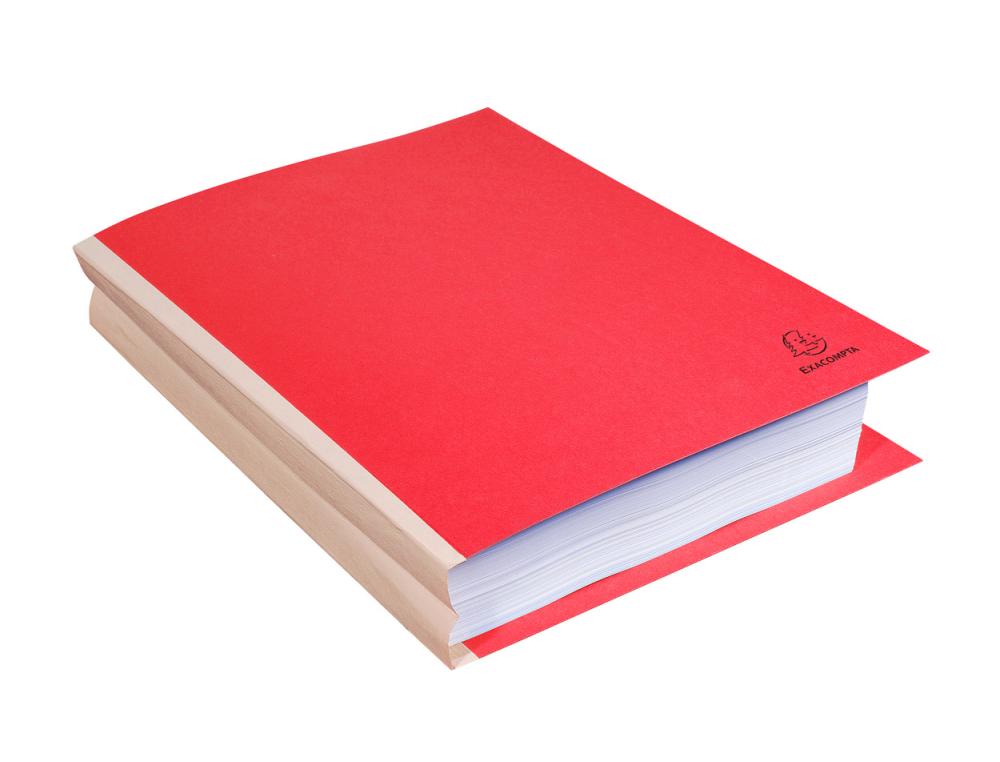 CHEMISE EXACOMPTA CARTE 240X320MM 320G DOCUMENTS A4 210X297MM SOUFFLET DOS TOILE 30MM COLORIS ROUGE PAQUET 25 UNITES