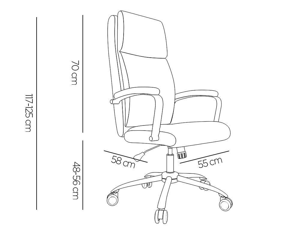 FAUTEUIL DE DIRECTION Q-CONNECT LEO DOSSIER REGLABLE HAUTEUR 1170 + 80 MM HAUTEUR LARGEUR 650 MM PROFONDEUR 700 NOIR