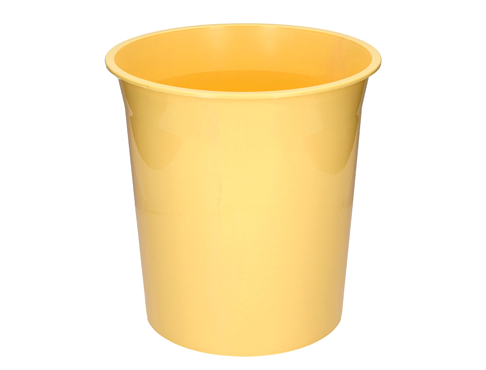 CORBEILLE PAPIER Q-CONNECT PLASTIQUE OPAQUE 13L          275X285MM COLORIS JAUNE       PASTEL