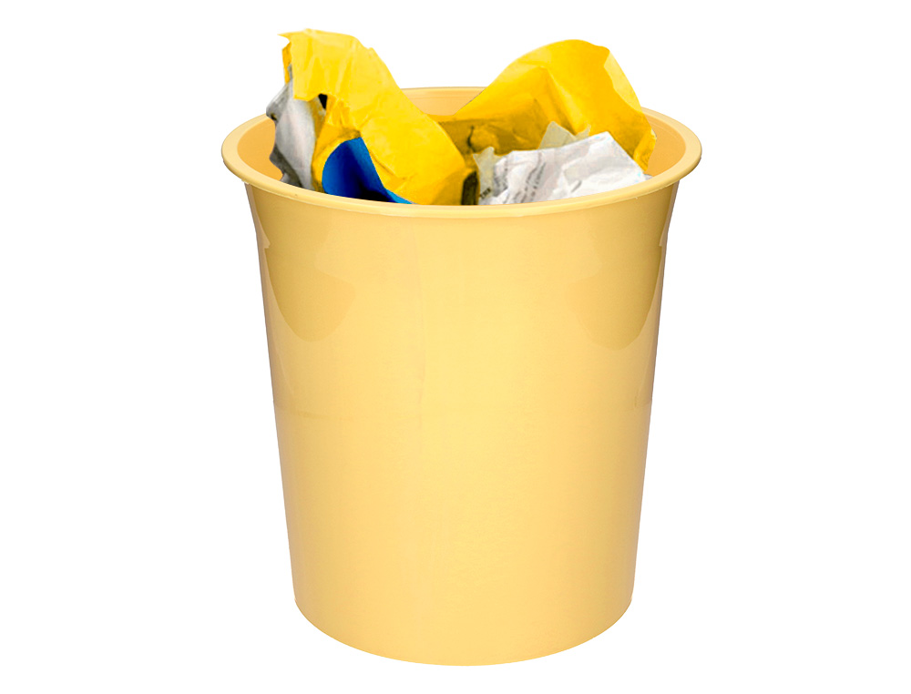 CORBEILLE PAPIER Q-CONNECT PLASTIQUE OPAQUE 13L          275X285MM COLORIS JAUNE       PASTEL