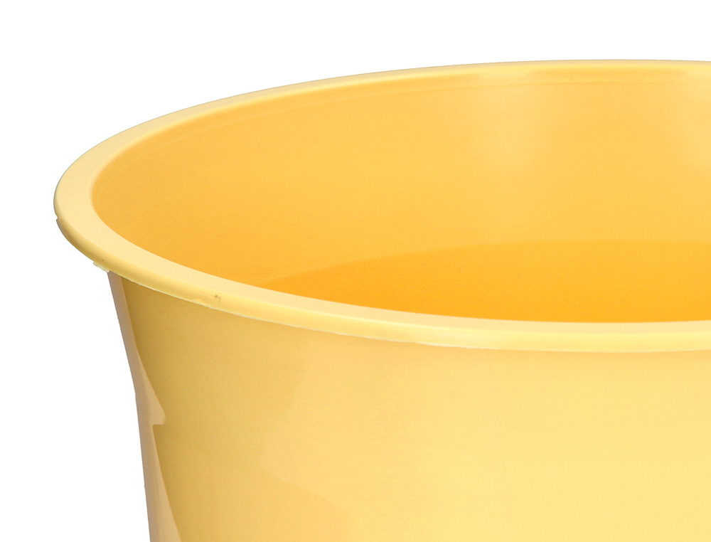 CORBEILLE PAPIER Q-CONNECT PLASTIQUE OPAQUE 13L          275X285MM COLORIS JAUNE       PASTEL