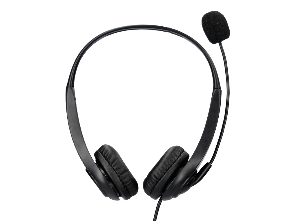 CASQUE Q-CONNECT BIAURAL FILAIRE AVEC MICROPHONE ET    CONTROLE DU VOLUME CONNEXION  USB CABLE 2M COLORIS NOIR