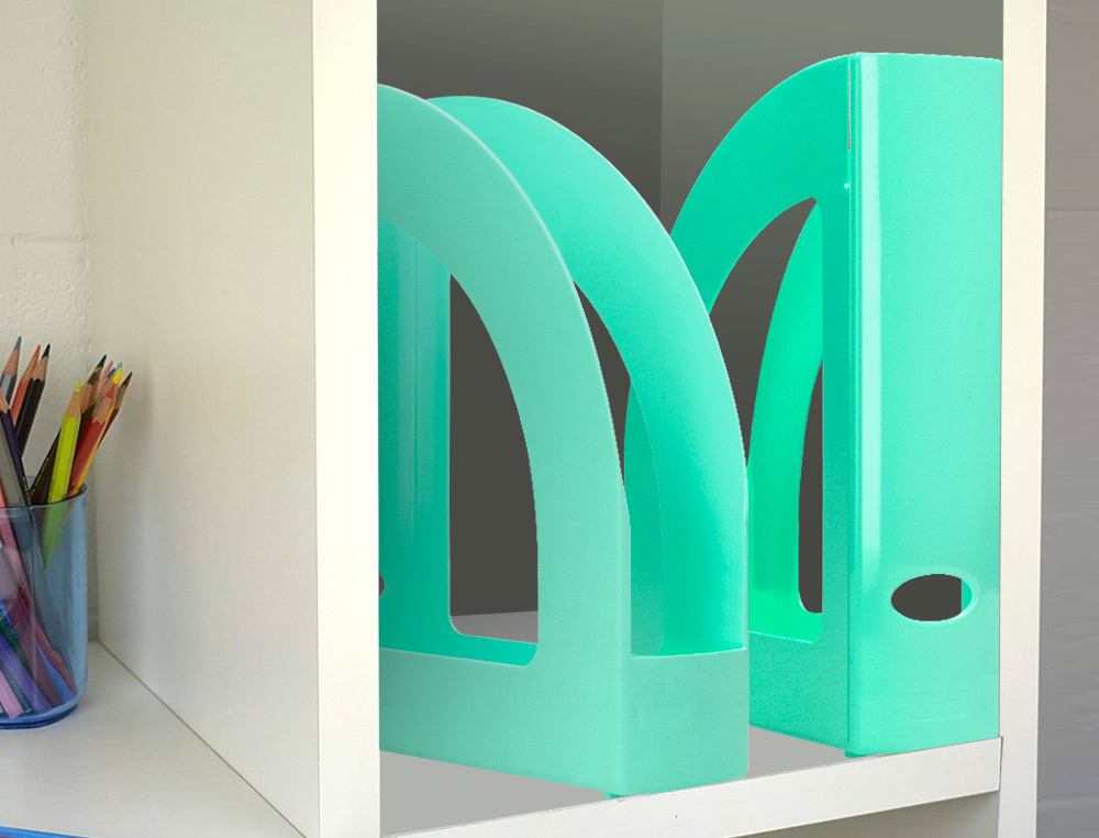 PORTE-REVUES Q-CONNECT PLASTIQUE 320X250X80MM        COLORIS MENTHE
