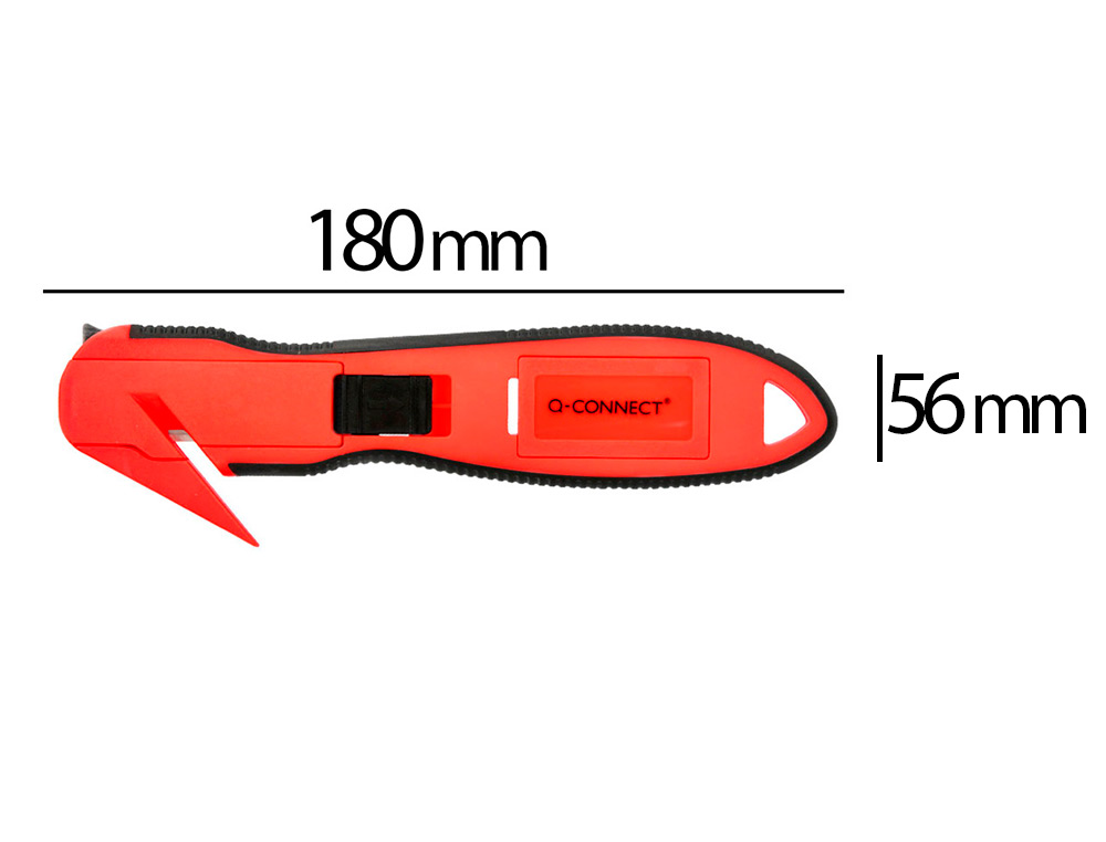 CUTTER DE SECURITE XD-G03 Q-CONNECT EN PLASTIQUE ET     GOMME AVEC ERGOT EN METAL LAMEFIXE PROTEGEE