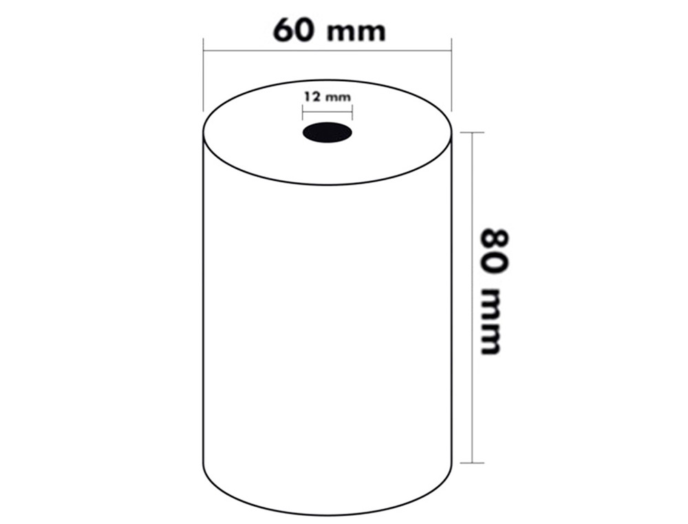 BOBINE THERMIQUE Q-CONNECT 80MM LARGEUR X 60MM DIAMETRE 70GR POUR TPE SANS BISPHENOL A