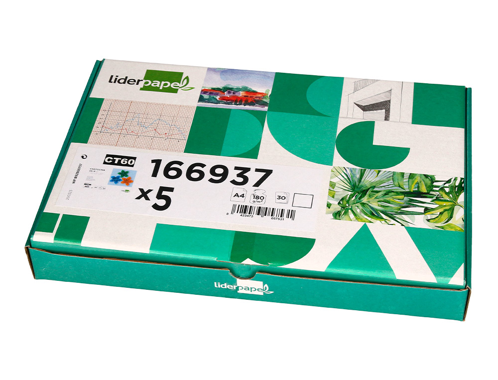 PAPIER CARTONNE LIDERPAPEL A4 180GR COLORIS BLANC PAQUET    25+5 FEUILLES