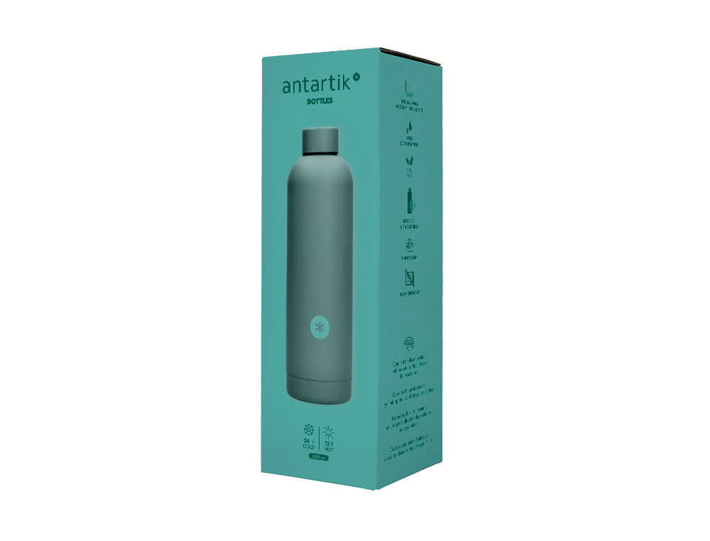 BOUTEILLE ISOTHERME ANTARTIK ACIER INOXYDABLE SANS BPA 500ML COLORIS TURQUOISE