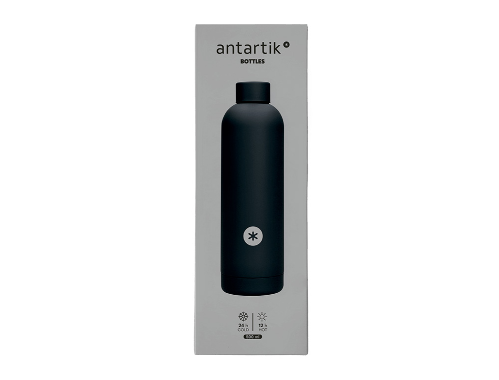 BOUTEILLE ISOTHERME ANTARTIK ACIER INOXYDABLE SANS BPA     500ML COLORIS NOIR