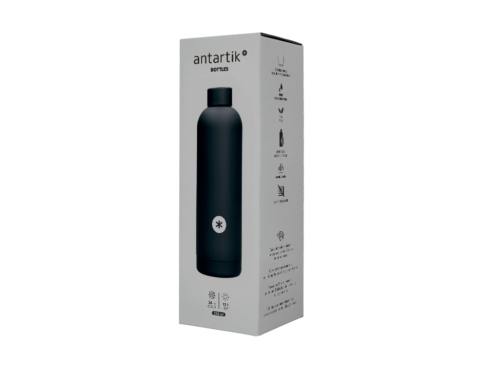 BOUTEILLE ISOTHERME ANTARTIK ACIER INOXYDABLE SANS BPA     500ML COLORIS NOIR