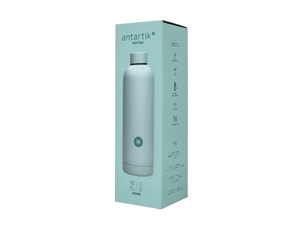 BOUTEILLE ISOTHERME ANTARTIK ACIER INOXYDABLE SANS BPA     750ML COLORIS MENTHE