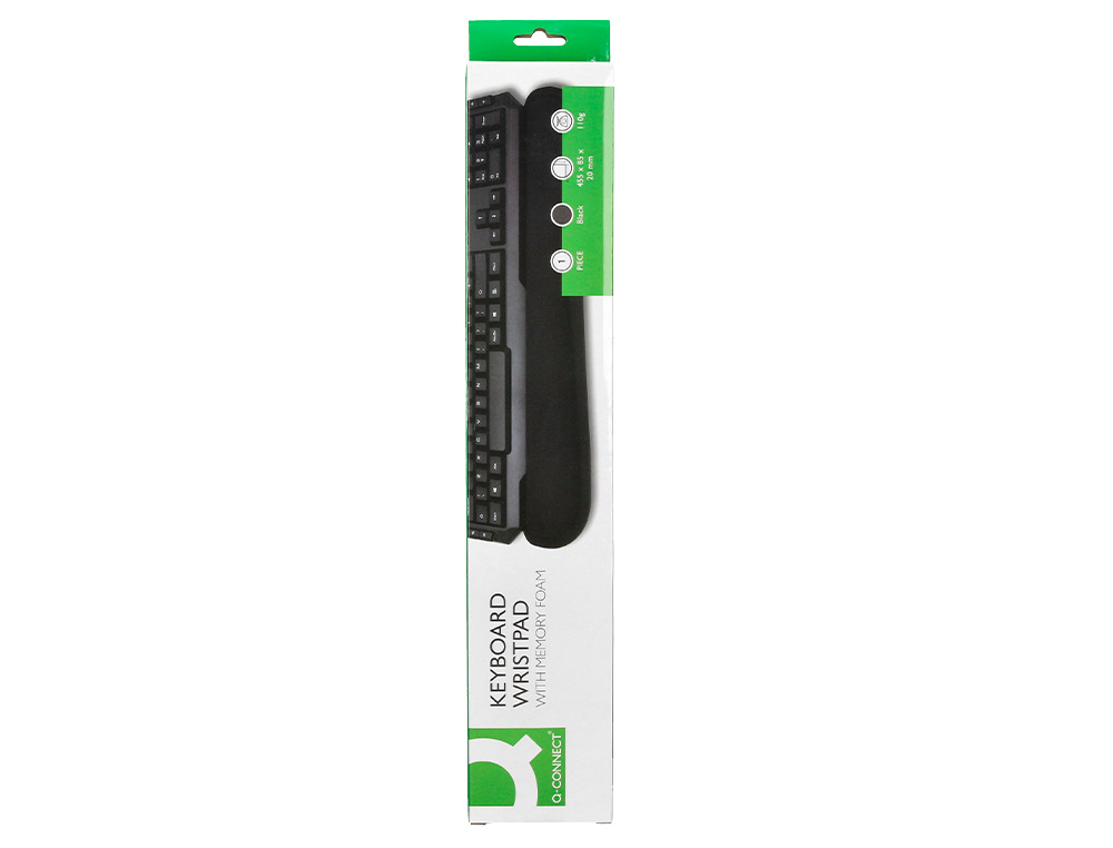 REPOSE-POIGNETS Q-CONNECT MEMORY FOAM CLAVIER 460X85X25MM COLORIS NOIR