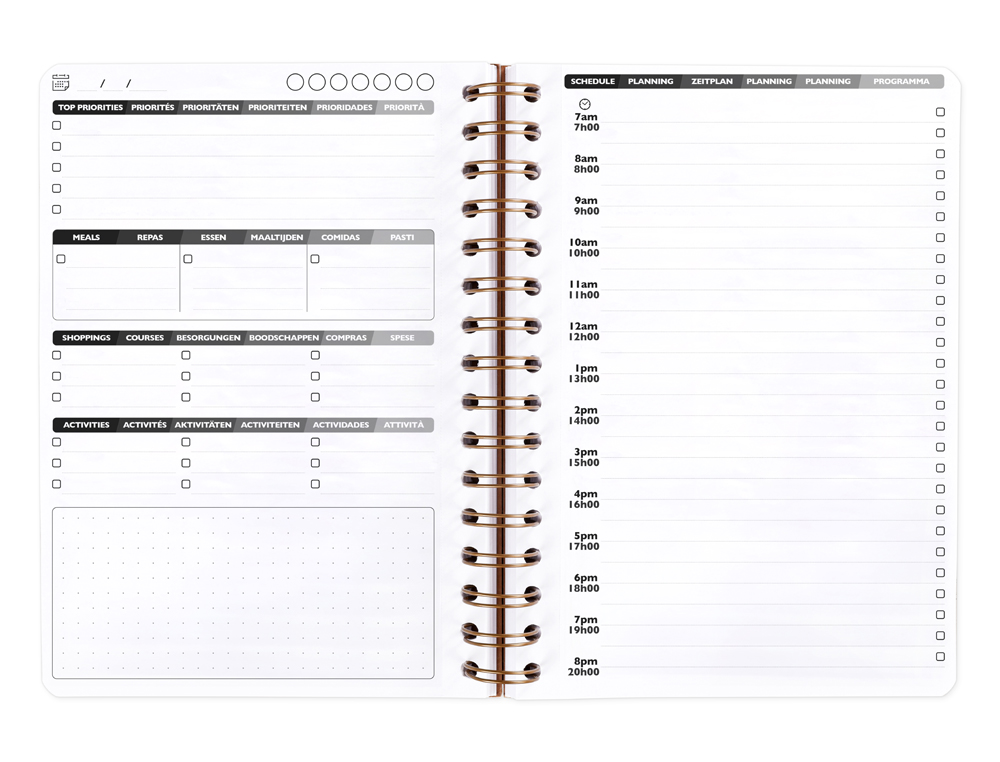 CAHIER CLAIREFONTAINE MY DAILYPLANNER NOMADDICT RELIURE     INTEGRALE 148X210MM 250P      DETACHABLES REGLURE