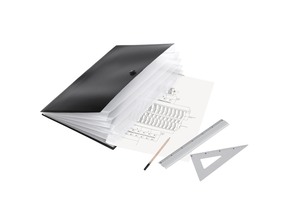 TRIEUR VIQUEL EXTENSIBLE A3 PP CREATIV'GALLERY 6          COMPARTIMENTS COLORIS NOIR