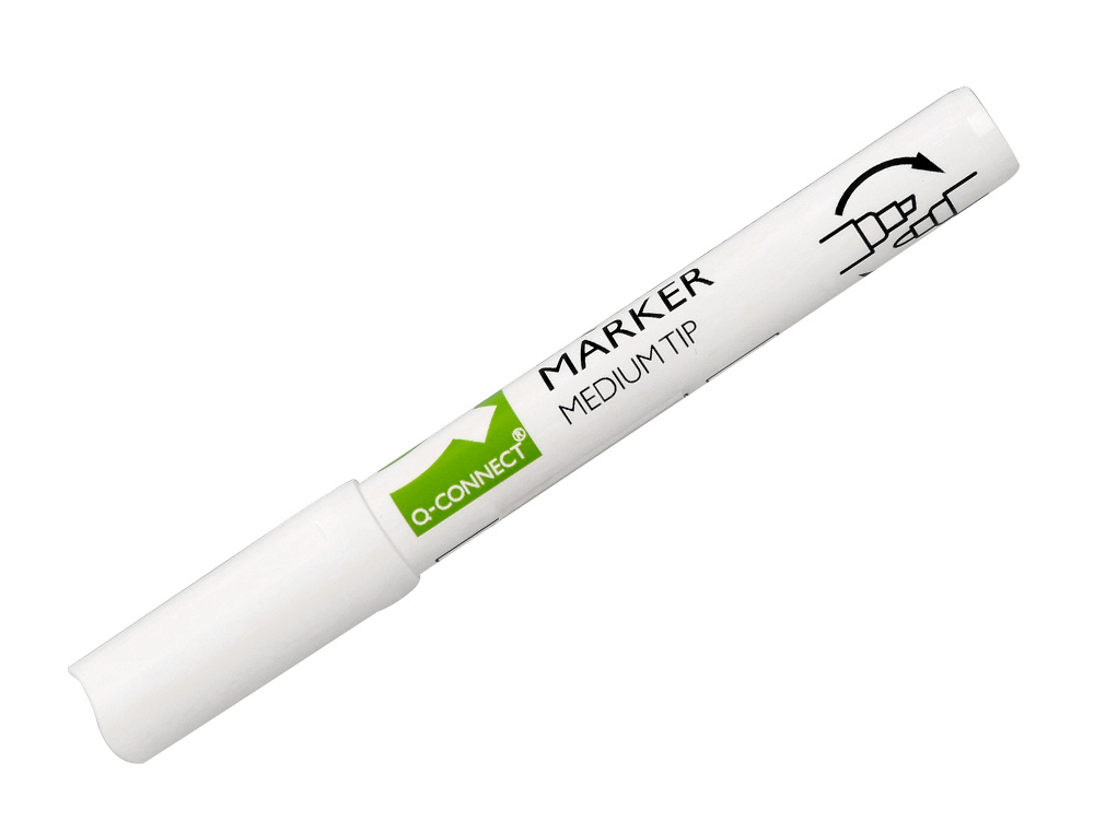MARQUEUR Q-CONNECT CRAIE LIQUIDE POINTE RONDE TRACE    3MM COLORIS BLANC BOITE 4     UNITES