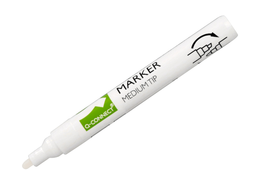 MARQUEUR Q-CONNECT CRAIE LIQUIDE POINTE RONDE TRACE    3MM COLORIS BLANC BOITE 4     UNITES