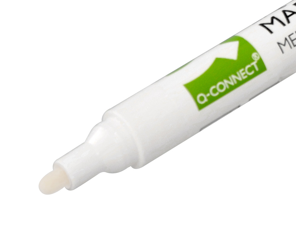 MARQUEUR Q-CONNECT CRAIE LIQUIDE POINTE RONDE TRACE    3MM COLORIS BLANC BOITE 4     UNITES