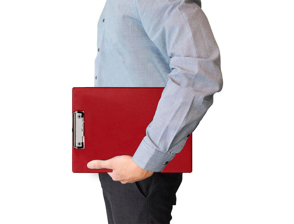 PORTE-BLOC Q-CONNECT DIN A4 PLASTIQUE 50% RECYCLE         EPAISSEUR 2,1MM COLORIS ROUGE