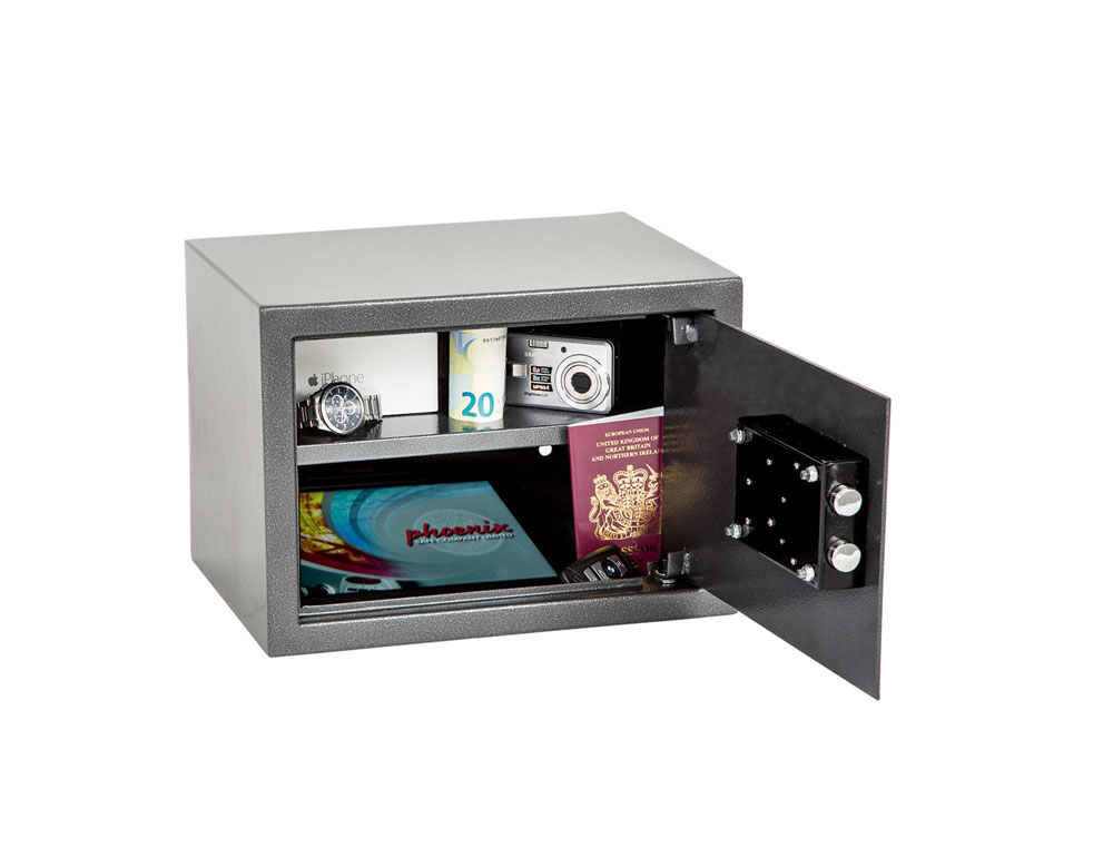 COFFRE-FORT PHOENIX SECURITE VELA HOME & OFFICE SS0802K TAILLE 2 SERRURE A CLE COLORIS GRIS FONCE