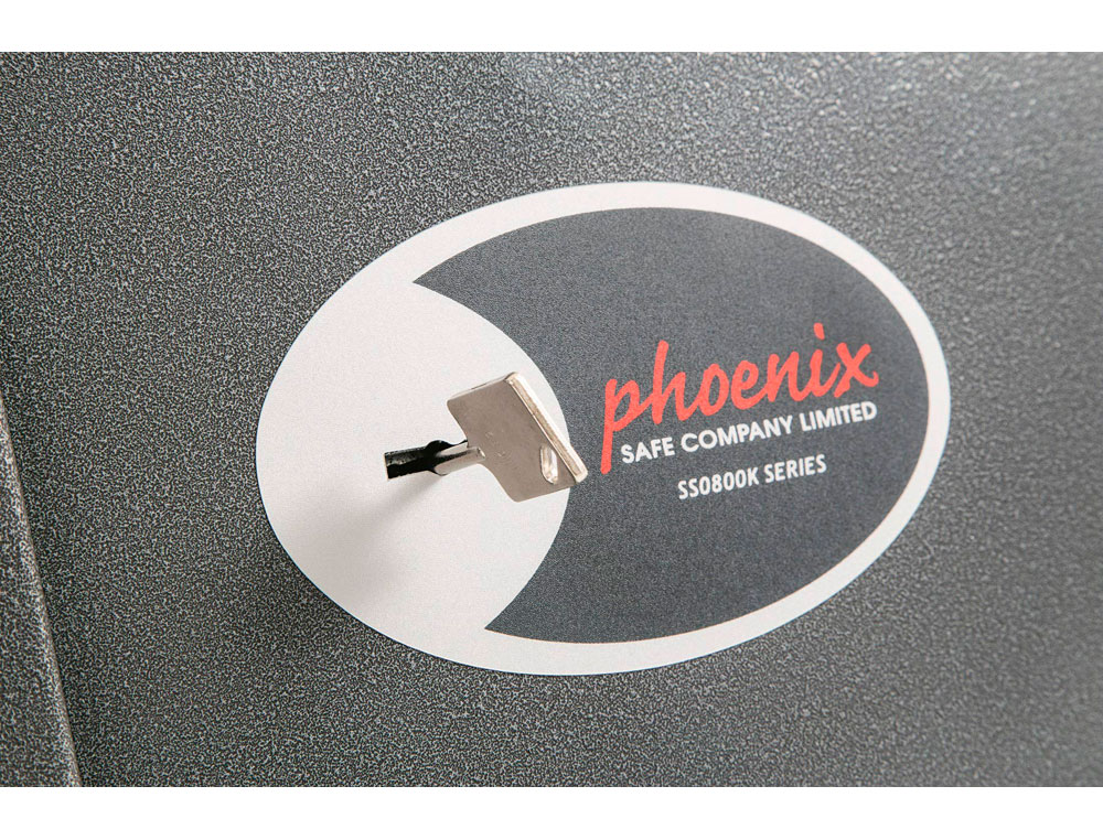 COFFRE-FORT PHOENIX SECURITE VELA HOME & OFFICE SS0802K TAILLE 2 SERRURE A CLE COLORIS GRIS FONCE
