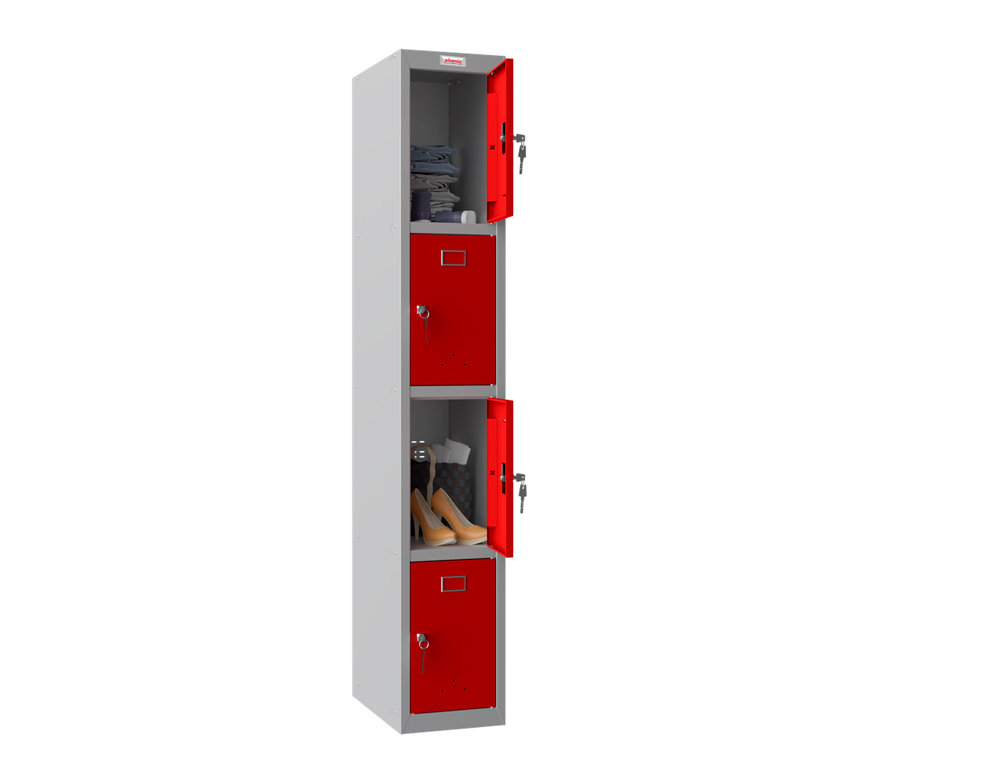 CASIER PERSONNEL PHOENIX SERIE PL PL1430GRK SERRURE A  CLE COLORIS ROUGE