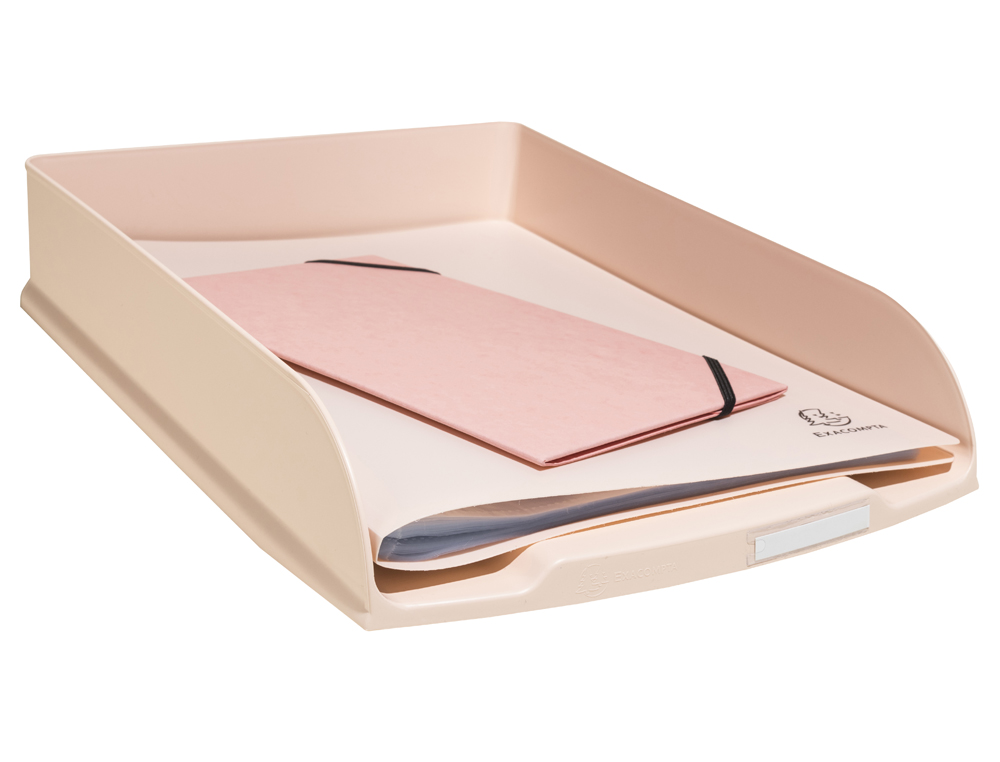 CORBEILLE COURRIER EXACOMPTA COMBO STYLI SKANDI A4+ SUPERPOSABLE VERTICALE/ESCALIER COLORIS NUDE