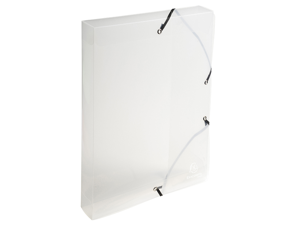 BOITE CLASSEMENT EXACOMPTA A4 PP CRYSTAL COLOURS FERMETURE ELASTIQUE DOS 40MM COLORIS ASSORTIS