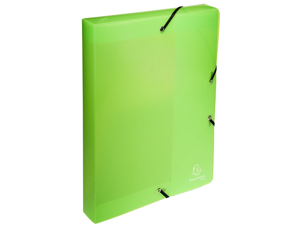 BOITE CLASSEMENT EXACOMPTA A4 PP CRYSTAL COLOURS FERMETURE ELASTIQUE DOS 40MM COLORIS ASSORTIS