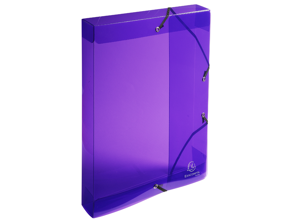 BOITE CLASSEMENT EXACOMPTA A4 PP CRYSTAL COLOURS FERMETURE ELASTIQUE DOS 40MM COLORIS ASSORTIS