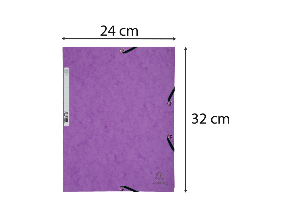 CHEMISE EXACOMPTA 3 RABATS CARTE LUSTREE 355GR A4        FERMETURE ELASTIQUE ETIQUETTE COLORIS VIOLET LOT 10 UNITES