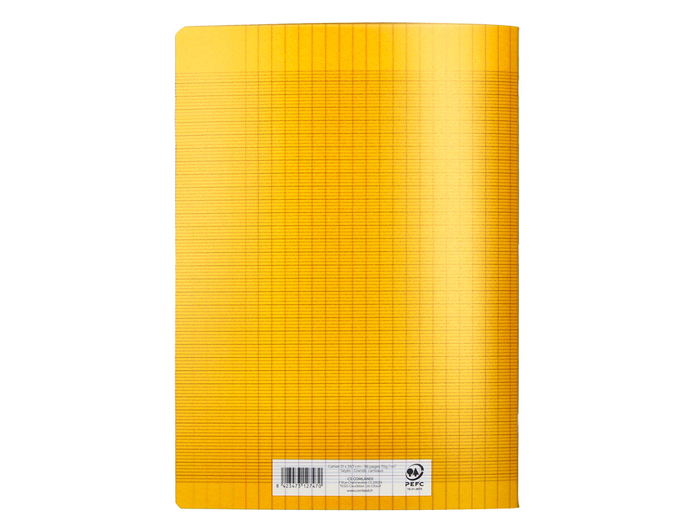 CAHIER PIQURE LIDERPAPEL COUVERTURE PP 240X320MM 48P   SEYES COLORIS JAUNE