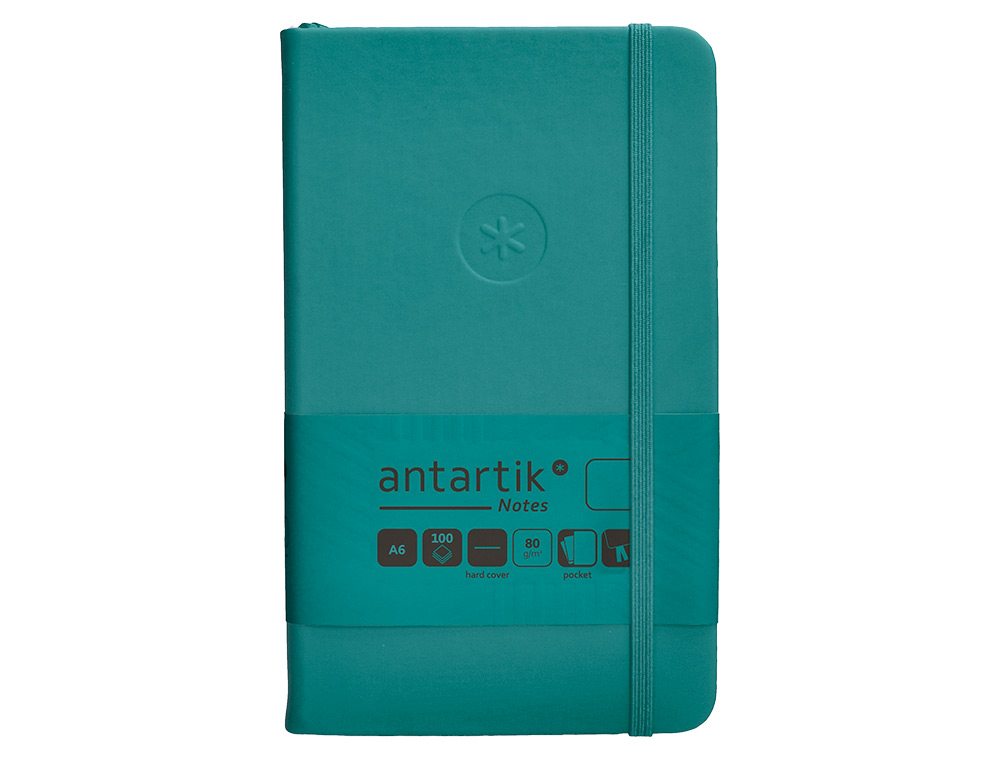 CARNET FERMETURE ELASTIQUE ANTARTIK NOTES COUVERTURE RIGIDE A6 PAPIER UNI IVOIRE 100 FEUILLES 80GR FSC VERT PAON