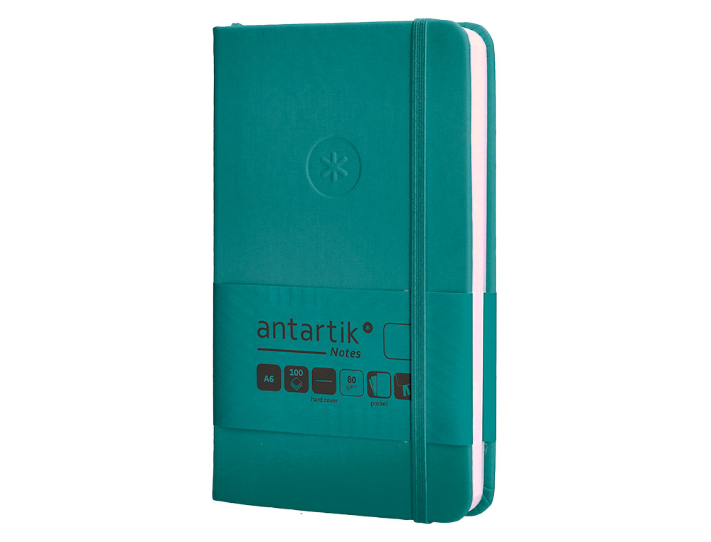 CARNET FERMETURE ELASTIQUE ANTARTIK NOTES COUVERTURE RIGIDE A6 PAPIER UNI IVOIRE 100 FEUILLES 80GR FSC VERT PAON