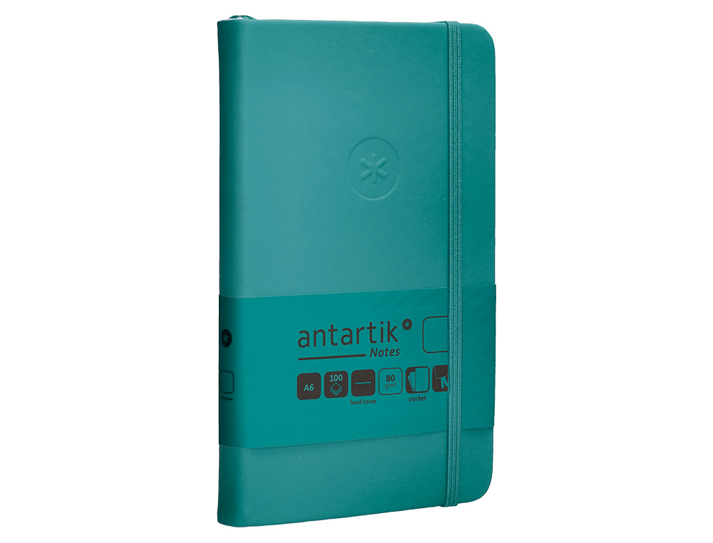 CARNET FERMETURE ELASTIQUE ANTARTIK NOTES COUVERTURE RIGIDE A6 PAPIER UNI IVOIRE 100 FEUILLES 80GR FSC VERT PAON