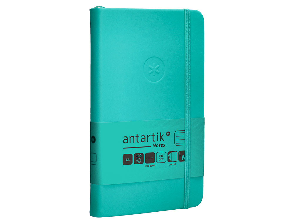 CARNET FERMETURE ELASTIQUE ANTARTIK NOTES COUVERTURE     RIGIDE A6 LIGNE 100 FEUILLES  80GR FSC COLORIS VERT MENTHE