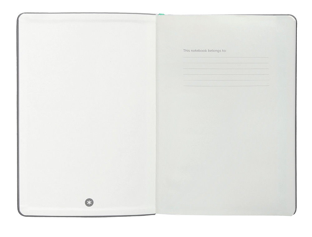 CARNET FERMETURE ELASTIQUE TURQUOISE ANTARTIK NOTES      COUVERTURE RIGIDE A5 LIGNE 100FEUILLES 80GR FSC COLORIS GRIS