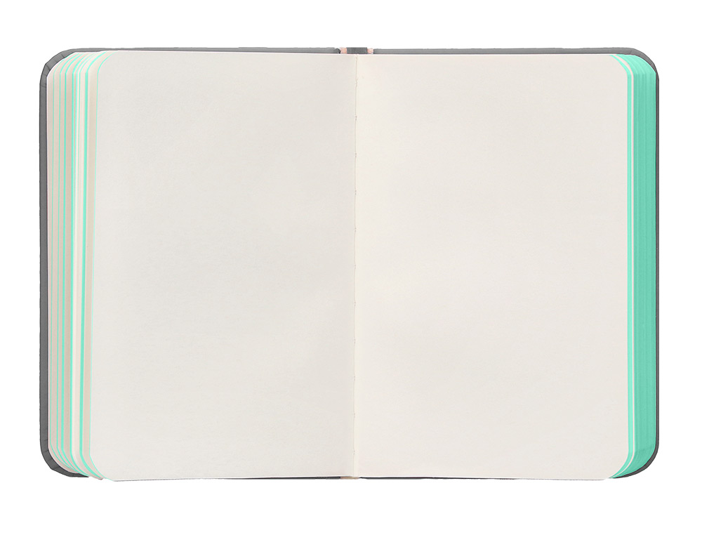CARNET FERMETURE ELASTIQUE TURQUOISE ANTARTIK NOTES COUVERTURE RIGIDE A7 PAPIER UNI IVOIRE 80 FEUILLES 80GR FSC GRIS