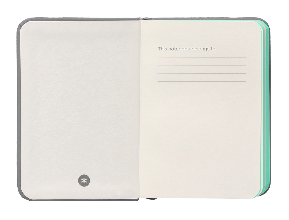 CARNET FERMETURE ELASTIQUE TURQUOISE ANTARTIK NOTES COUVERTURE RIGIDE A7 PAPIER UNI IVOIRE 80 FEUILLES 80GR FSC GRIS