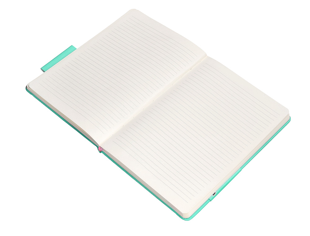 CARNET FERMETURE ELASTIQUE ROSE ANTARTIK NOTES COUVERTURERIGIDE A5 LIGNE 100 FEUILLES  80GR FSC COLORIS TURQUOISE
